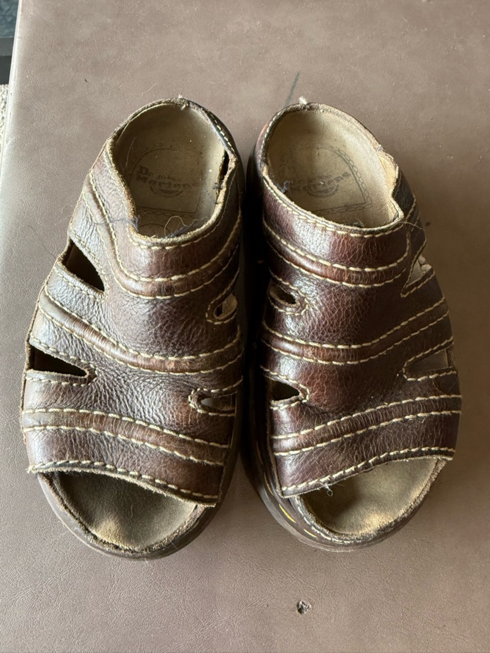 Vintage Dr Marten Brown Leather Sandals size 37